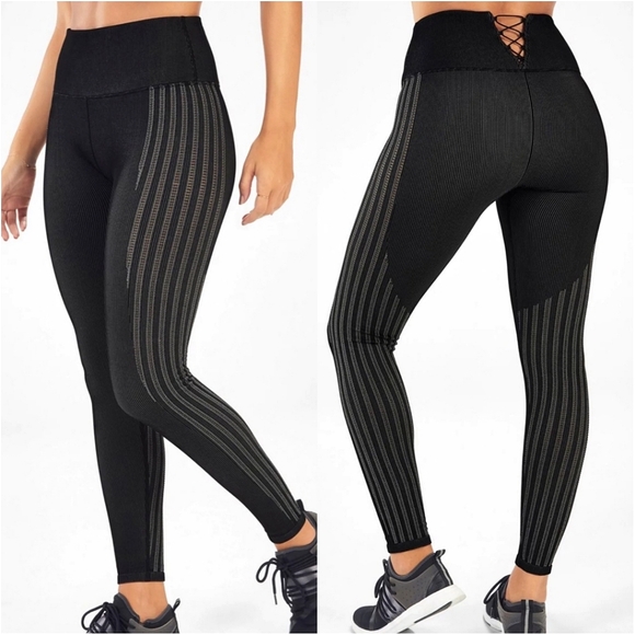 Fabletics Pants - Fabletics High Waisted Ribbed Seamless Leggings